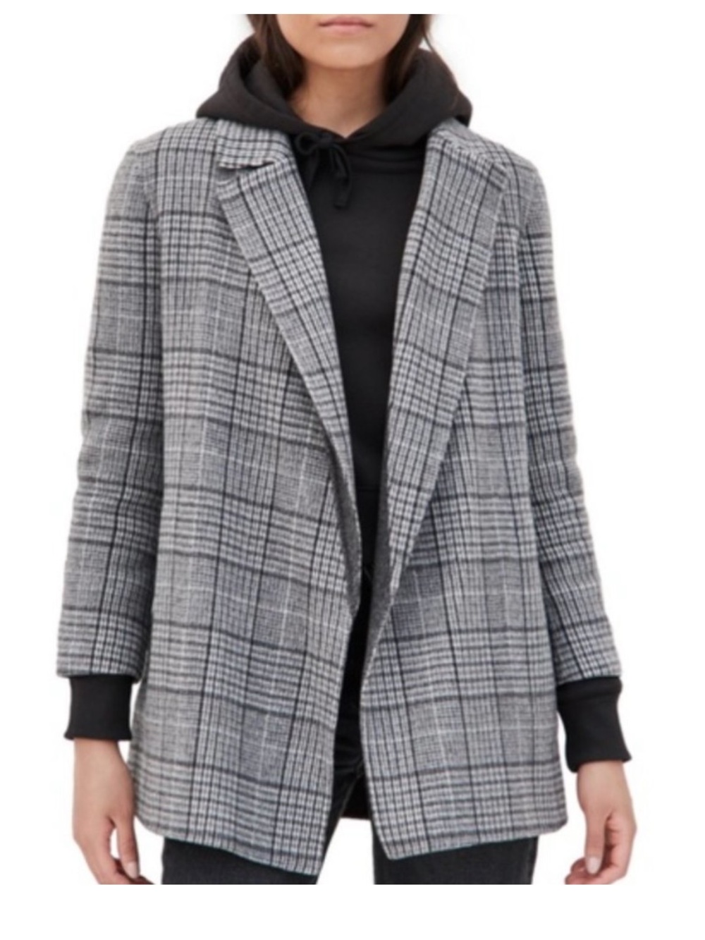 Theory Clairene Open-Front Plaid Jacket/Coat